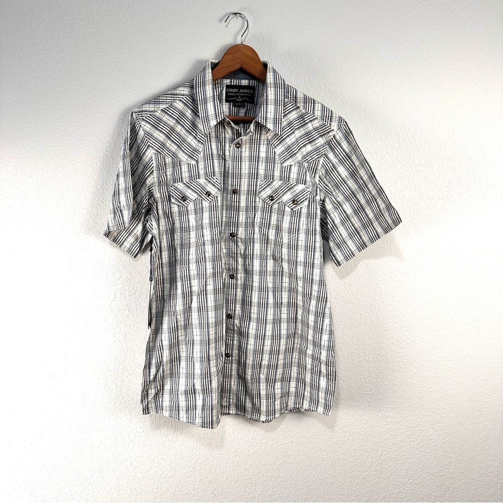 Cody James Briar Patch Plaid Short Sleeve Snap Western Shirt Sz M